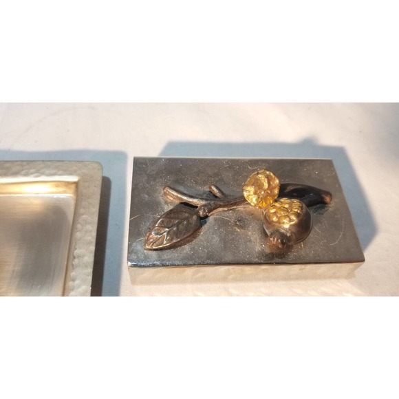 Gold and Silver Pomegranate Dervy Match Box Holder JPMB37 - Picture 2 of 10